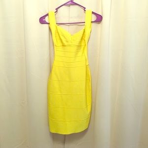 Canary Yellow Dress - Super Stretch Mini/Backless